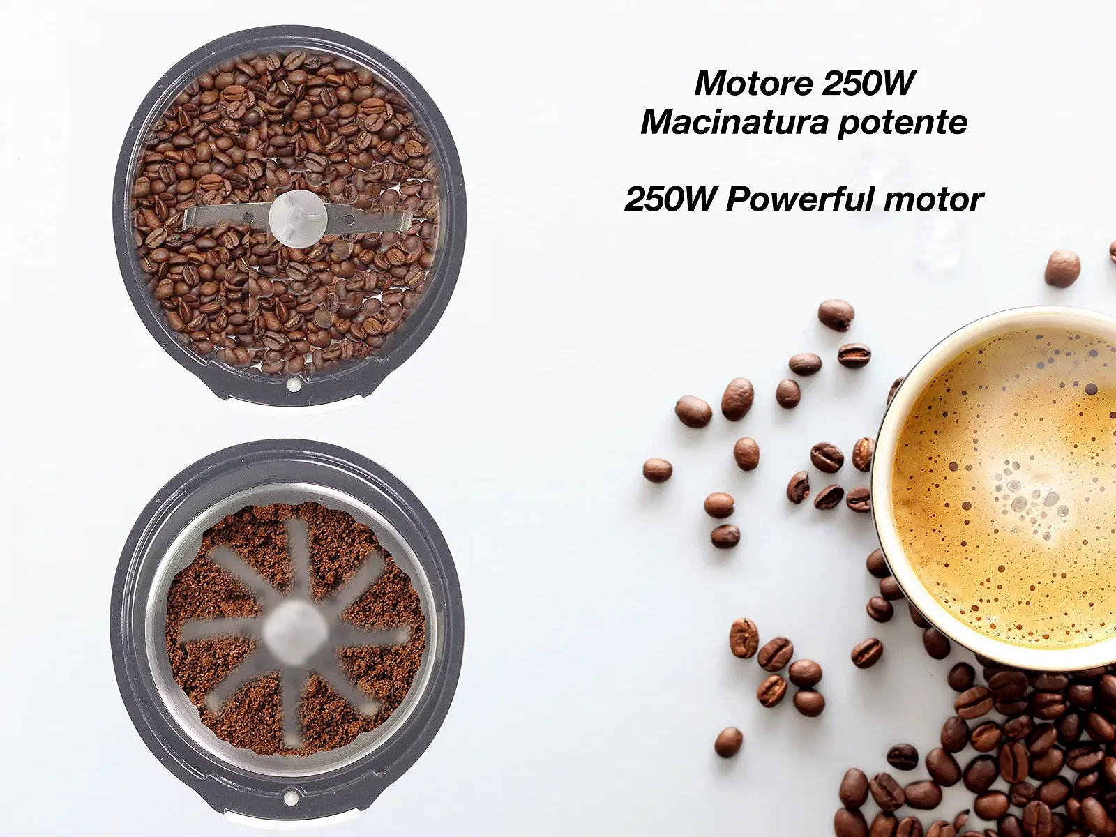 Кофемолка BEPER BP.581 100 г, черно-серебристая, фото №4 Кофемолка BEPER BP.581 100 г, черно-серебристая, фото №4