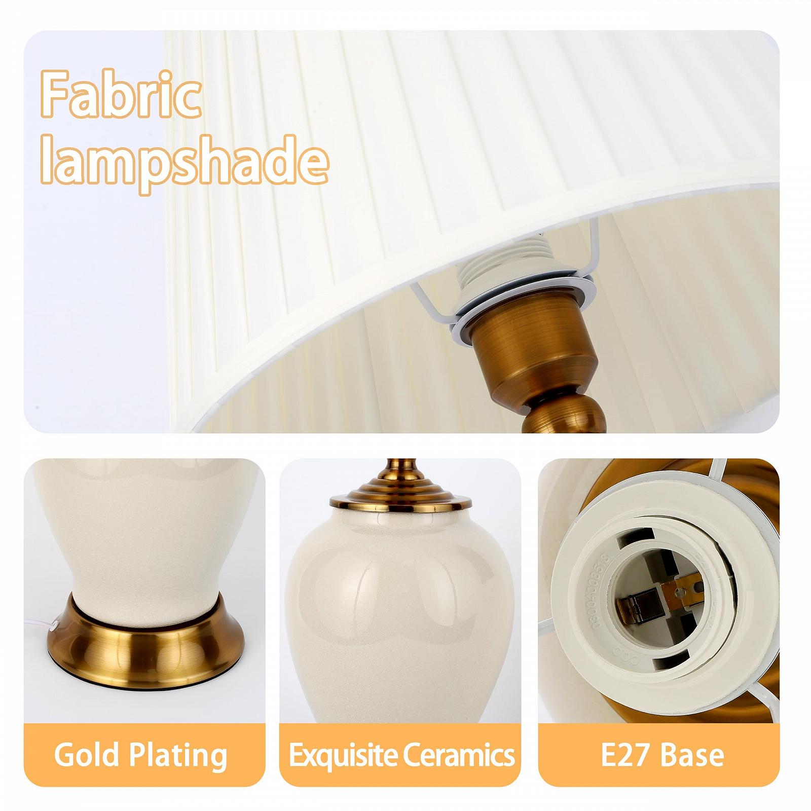 Настольная лампа Керамическая E27 Modern 30 Вт 53 см Белый, фото №7