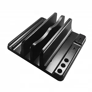 Вертикальная Подставка для Ноутбука с Устойчивым Основанием Двойное Отверстие Регулируемый Держатель для Книг и Ноутбуков Эргономичный Настольный Органайзер - Фото 1