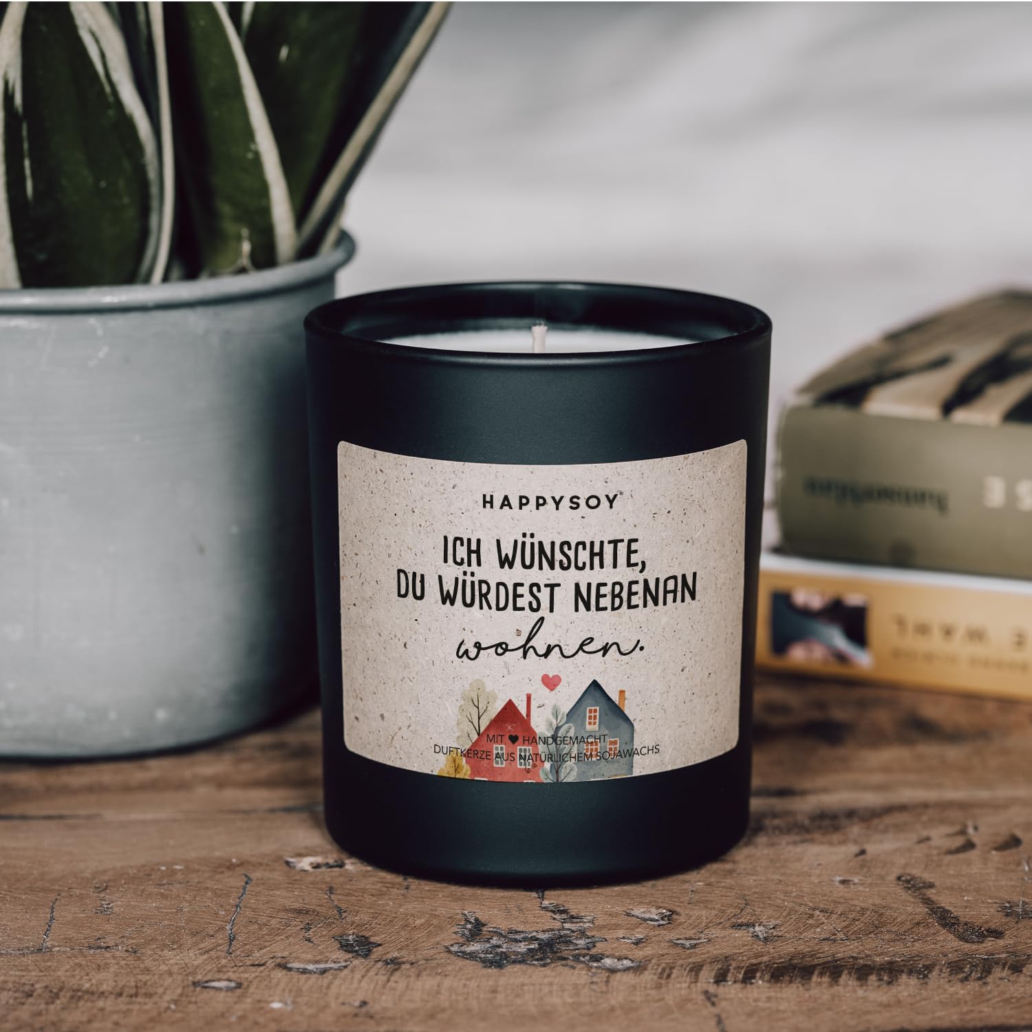 Подарки для девушек - Ароматическая свеча с надписью Ручная работа Соевый воск Черный, фото №3