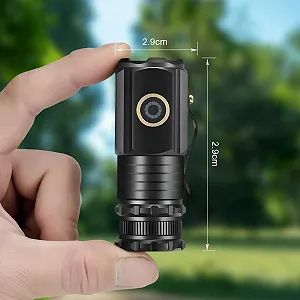 LED ліхтарик Mini надзвичайно яскравий 5000 люмен, акумуляторний, 5 режимів освітлення, маленький з магнітами і тривалим часом роботи, 3 x потужні лампові намистини, IPX6 водонепроникний synthetic.ua - Фото 1