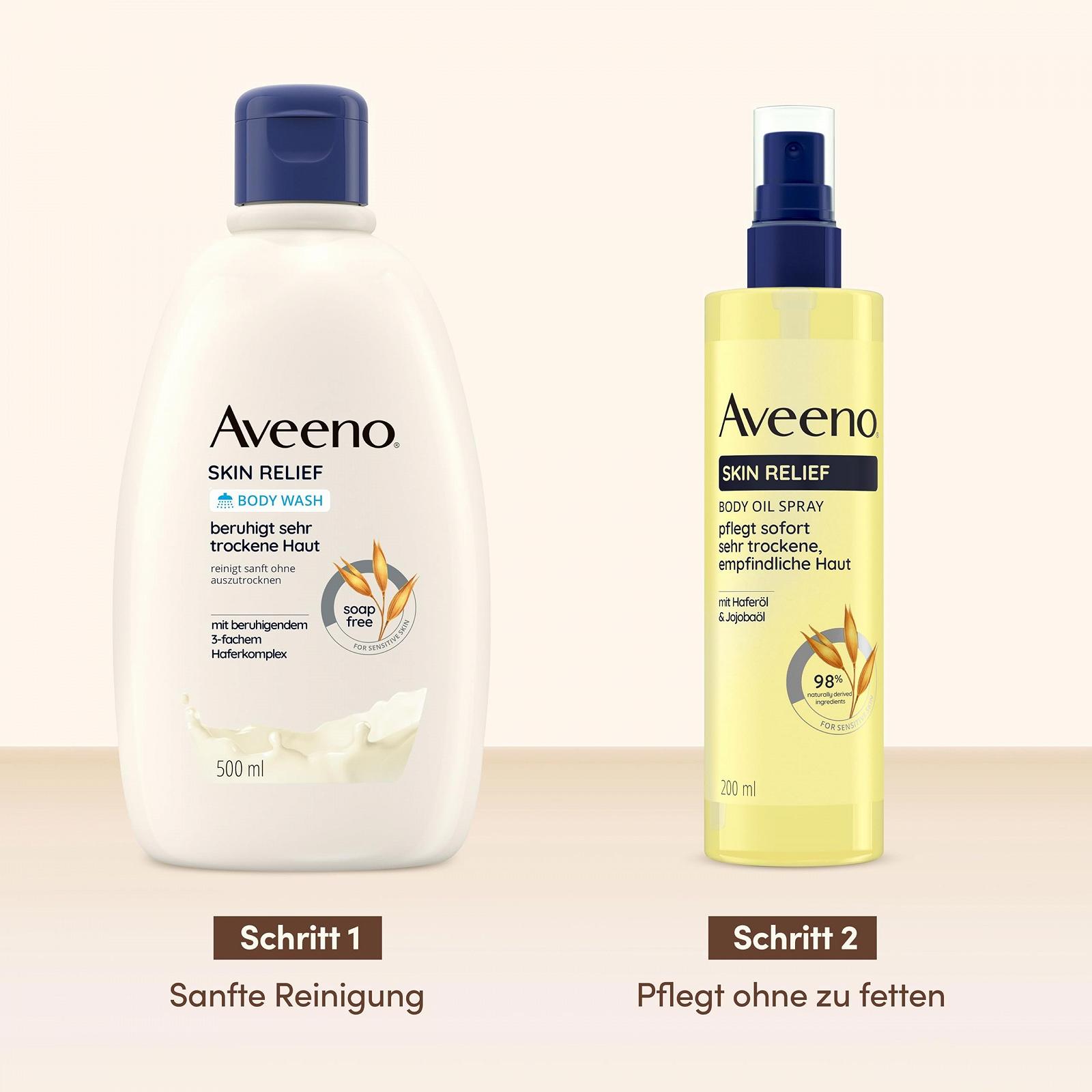 Гель для душу та спрей-олія для тіла Aveeno Skin Relief для дуже сухої та чутливої шкіри, фото №2