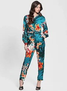 Женские брюки-джоггеры GUESS / Тропический принт / Размер S synthetic.ua - Фото 1