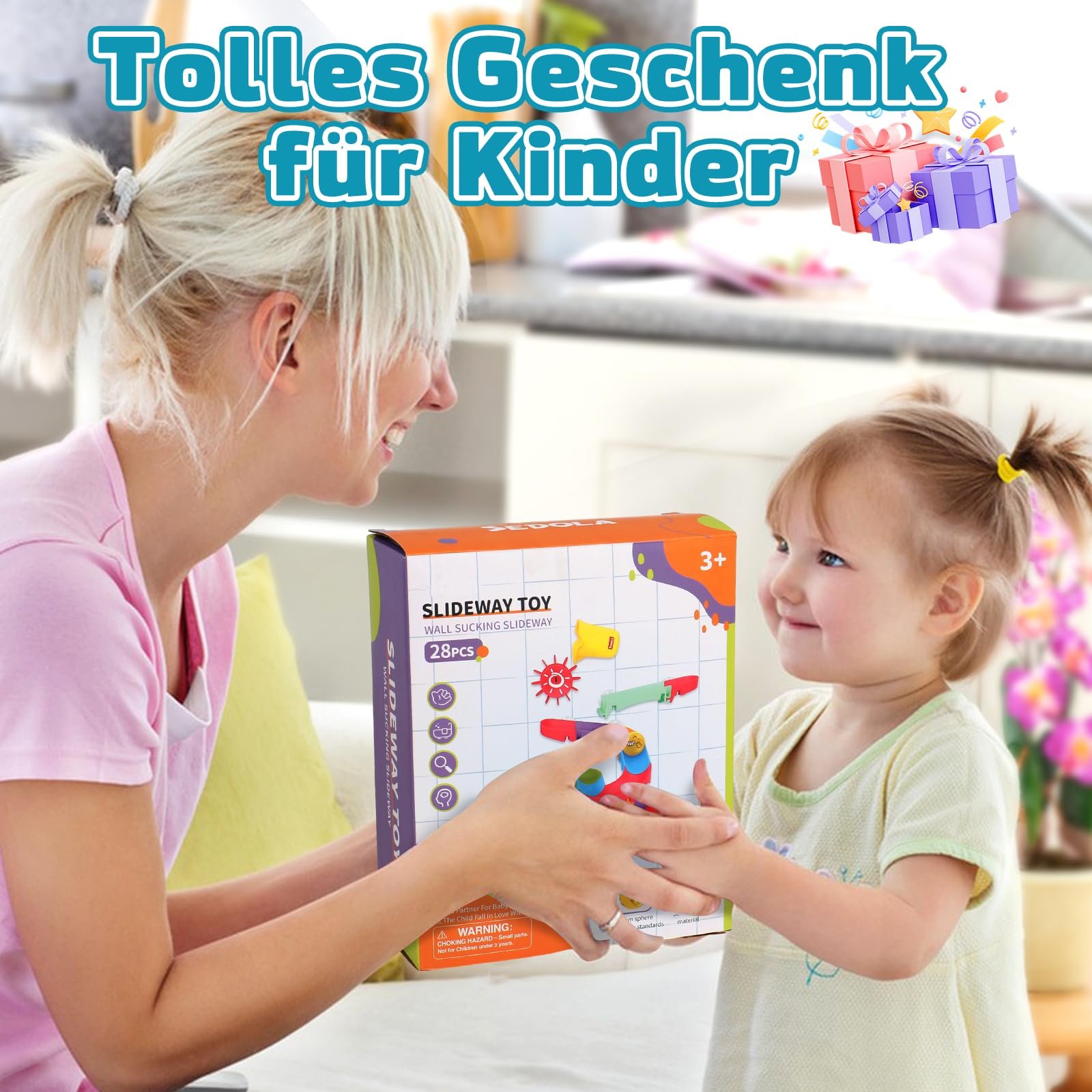 Іграшка для ванни DIY Marble Run (Великі кульки) з водяним колесом, присосками, фото №8