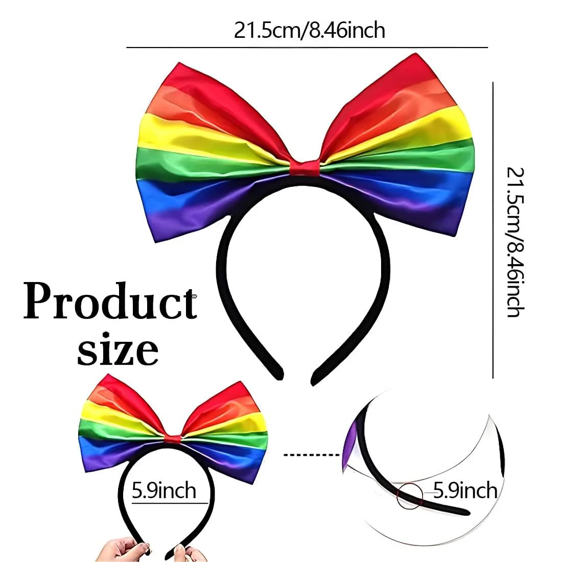 Обруч на голову с большим бантом, фото №2