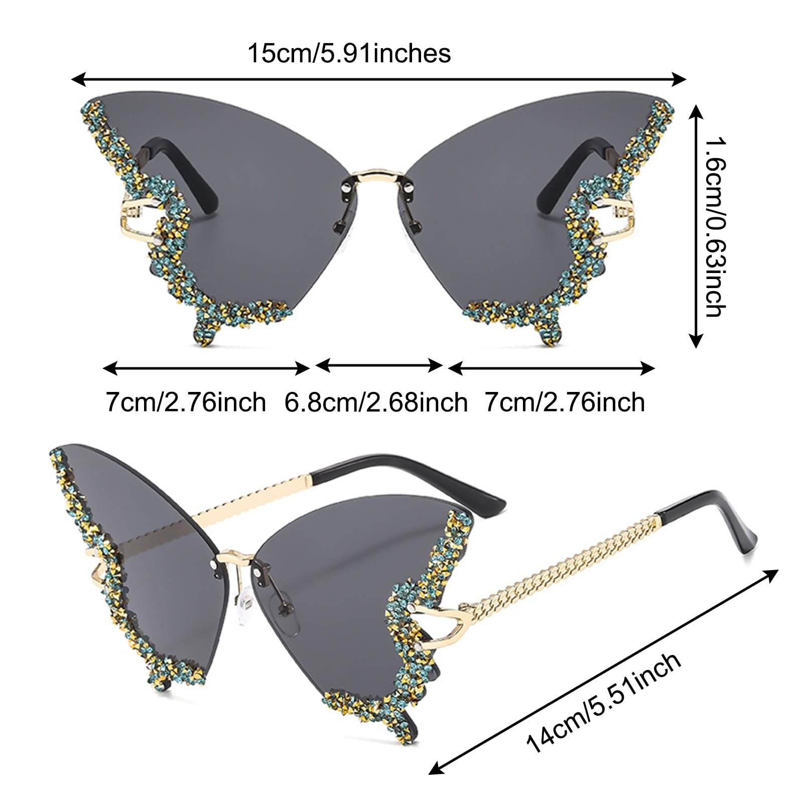 Сонцезахисні Окуляри FOSDICK Метелик Стрази, фото №7