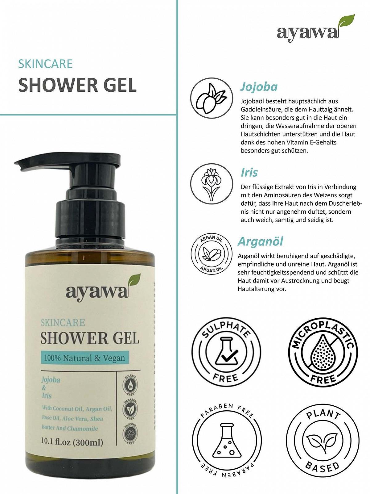 Гель для душу ayawa Jojoba & Iris Natural, фото №5