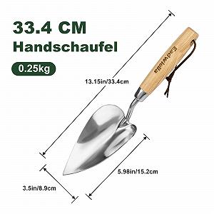 Лопата садовая Eadwiella One Heart Shaped, нержавеющая сталь, с деревянной эргономичной нескользящей ручкой synthetic.ua - Фото 1