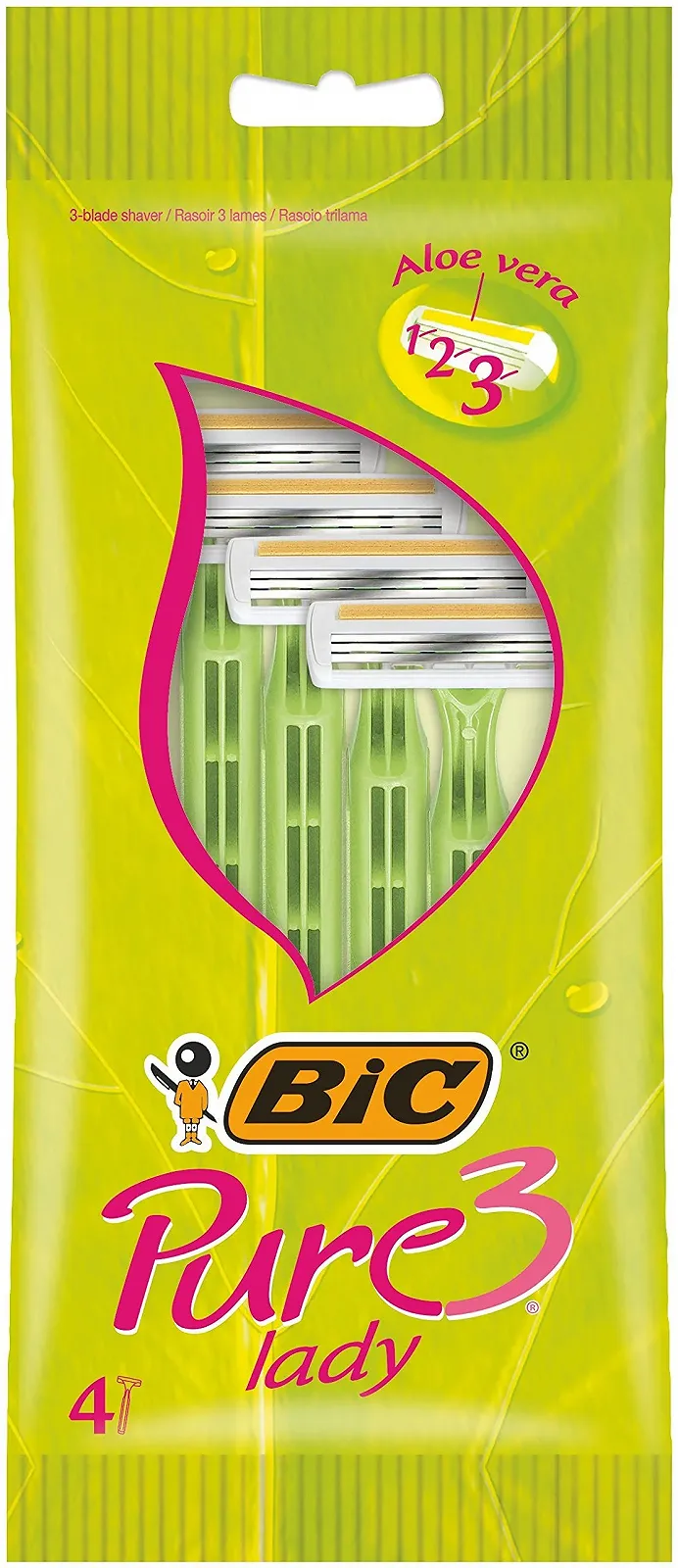 Одноразовые бритвы BIC Pure 3 Lady 16 шт (4 упаковки по 4 шт), фото №1 Одноразовые бритвы BIC Pure 3 Lady 16 шт (4 упаковки по 4 шт), фото №1