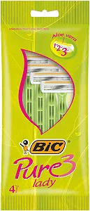 Одноразовые бритвы BIC Pure 3 Lady 16 шт (4 упаковки по 4 шт) - Фото 1