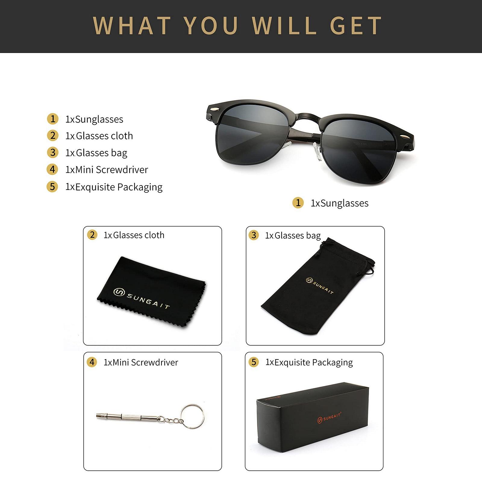 Сонцезахисні окуляри Круглі Напів-оправні Поляризовані SUNGAIT SGT016, фото №7