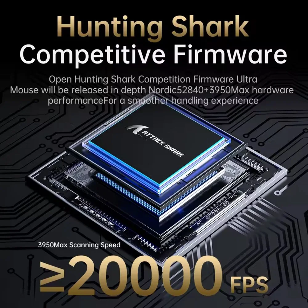 Игровая мышка Attack Shark V5 White PAW3950MAX 42K DPI 8000Гц 750IPS 50G, фото №5