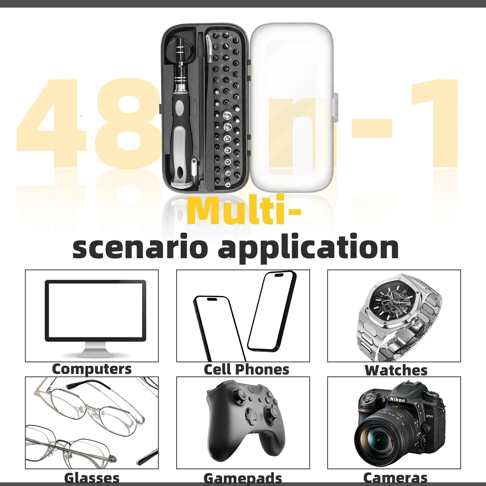 Набор отвёрток Raxfekro 50 штук для точной механики магнитный, фото №4
