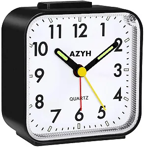 Аналоговий будильник Azyh Безшумний з підсвіткою, функція повтору - Фото 1