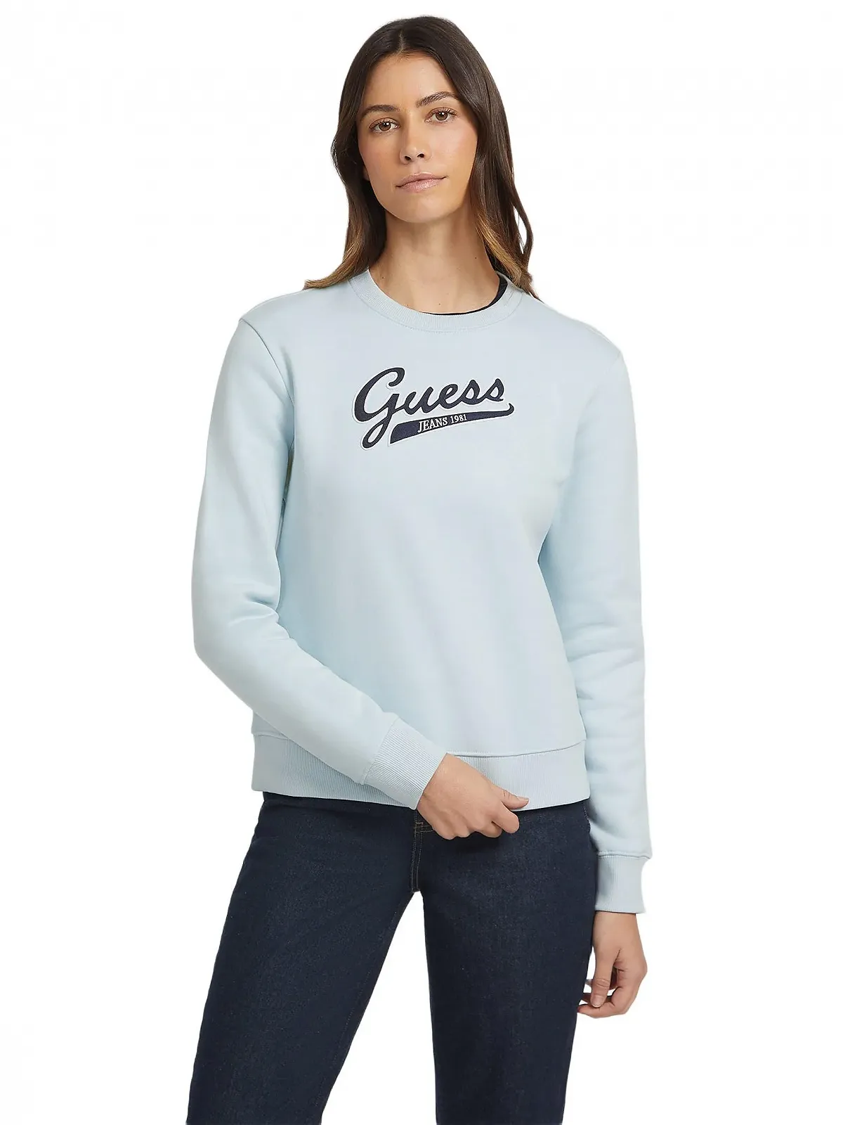 Світшот Guess Reg Logo EMB Sweat Langarm Бірюзовий Azure Lagune S, фото №2 Світшот Guess Reg Logo EMB Sweat Langarm Бірюзовий Azure Lagune S, фото №2