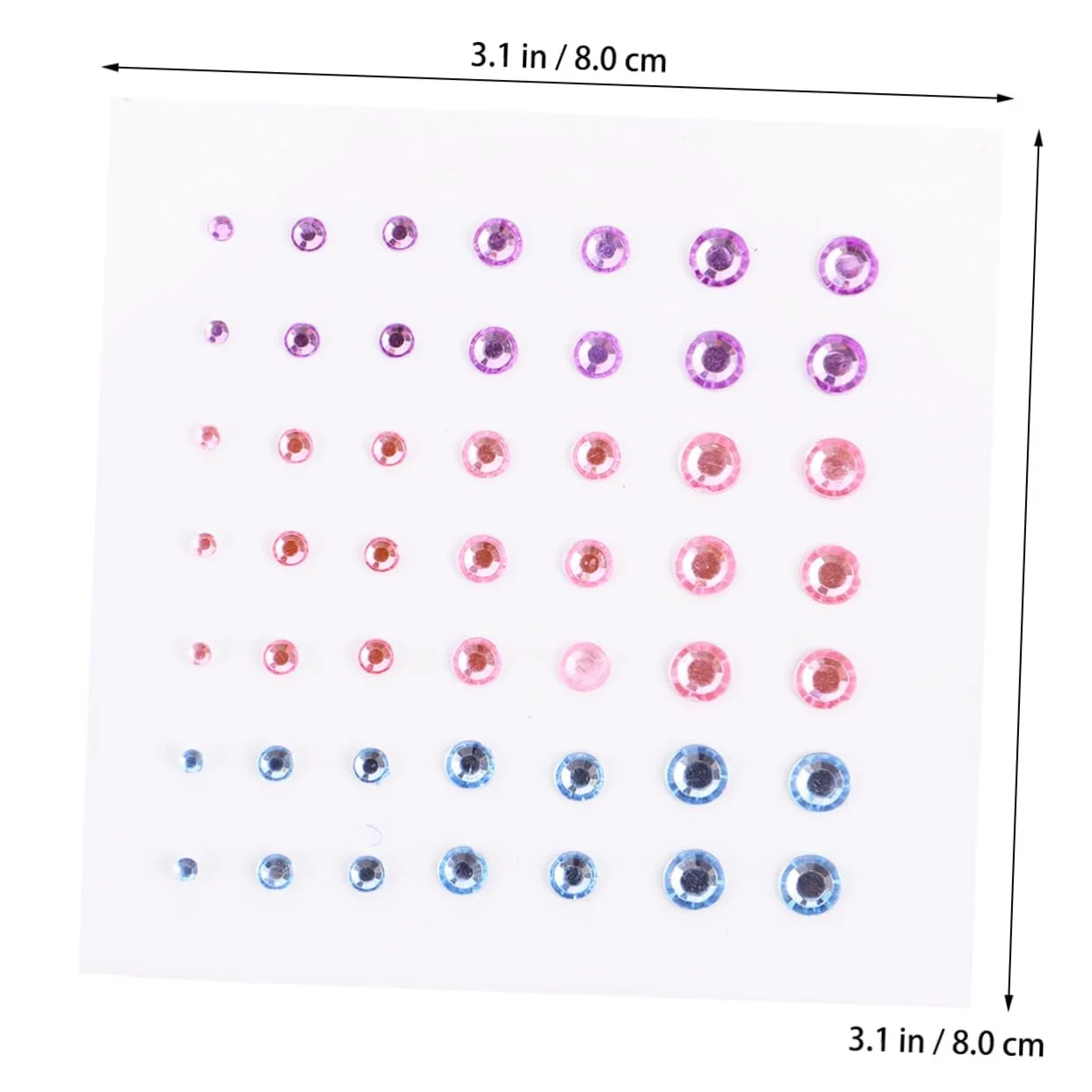 Стрази Самоклеючі NUOBESTY 18 аркушів Різні форми та кольори, фото №2