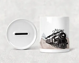 Скарбничка Mikalino Children's Паровоз у горах керамічна біла One Size synthetic.ua - Фото 1