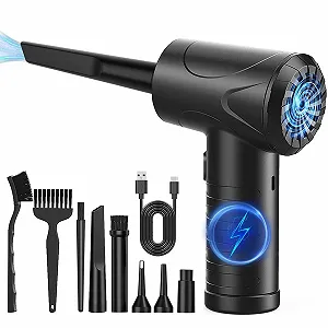 Електричний повітродувка  91000 RPM 3 швидкості 6000 mAh з ліхтариком та насадками - Фото 1