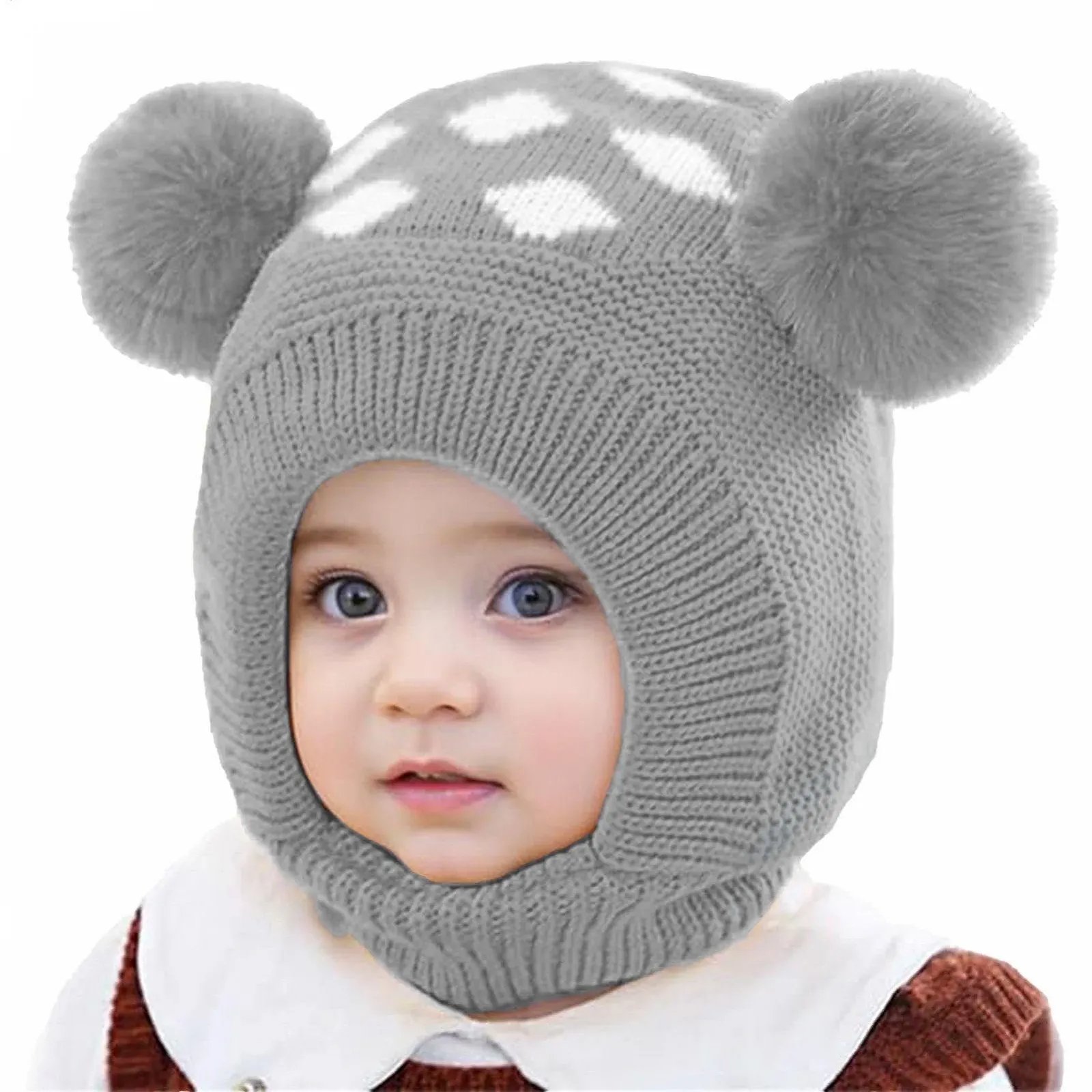 Вязаная шапка-ушанка Zqkimzi для детей, зимняя вязаная, фото №4 Вязаная шапка-ушанка Zqkimzi для детей, зимняя вязаная, фото №4