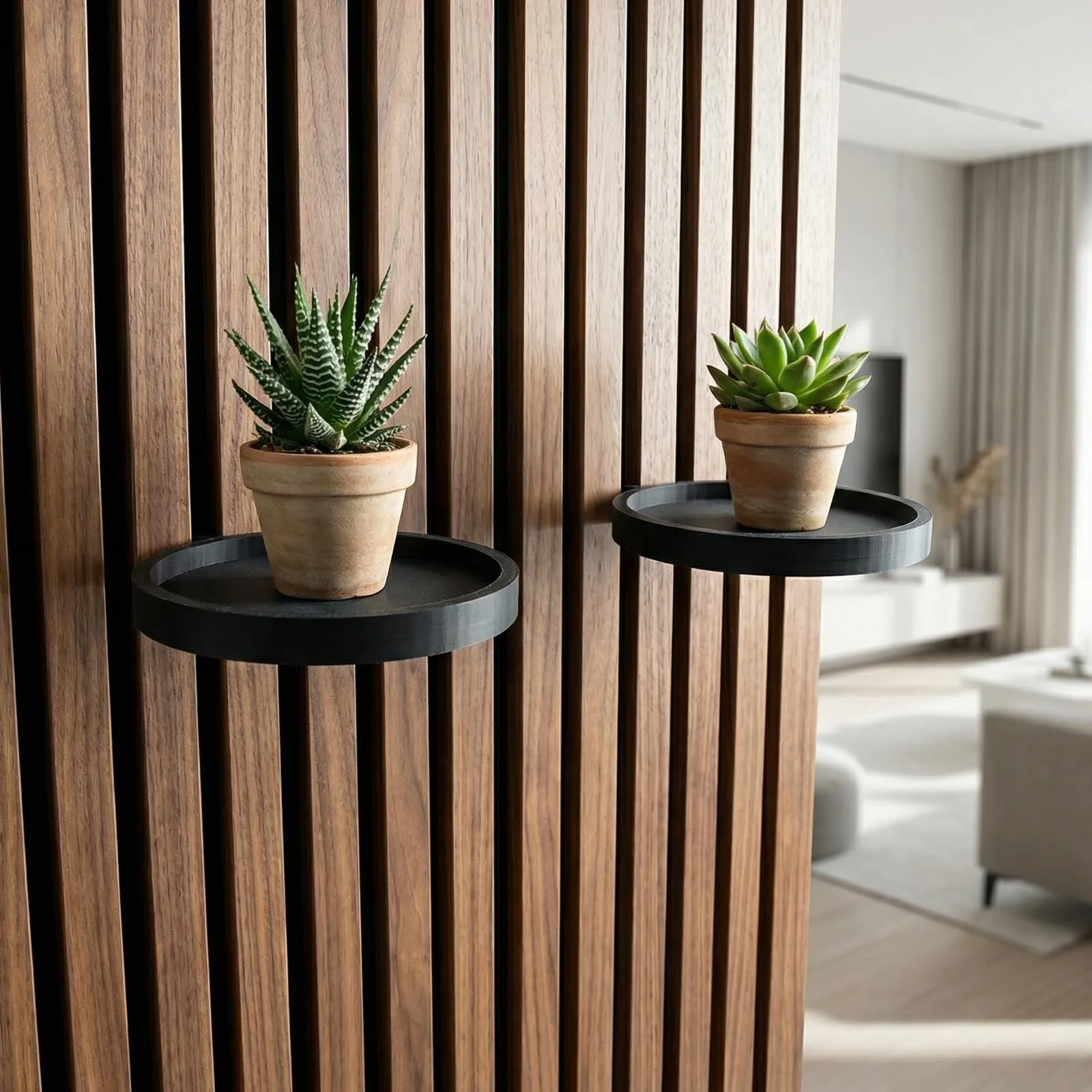 Настенные держатели для растений для акустических панелей 2 шт. Черные, фото №4