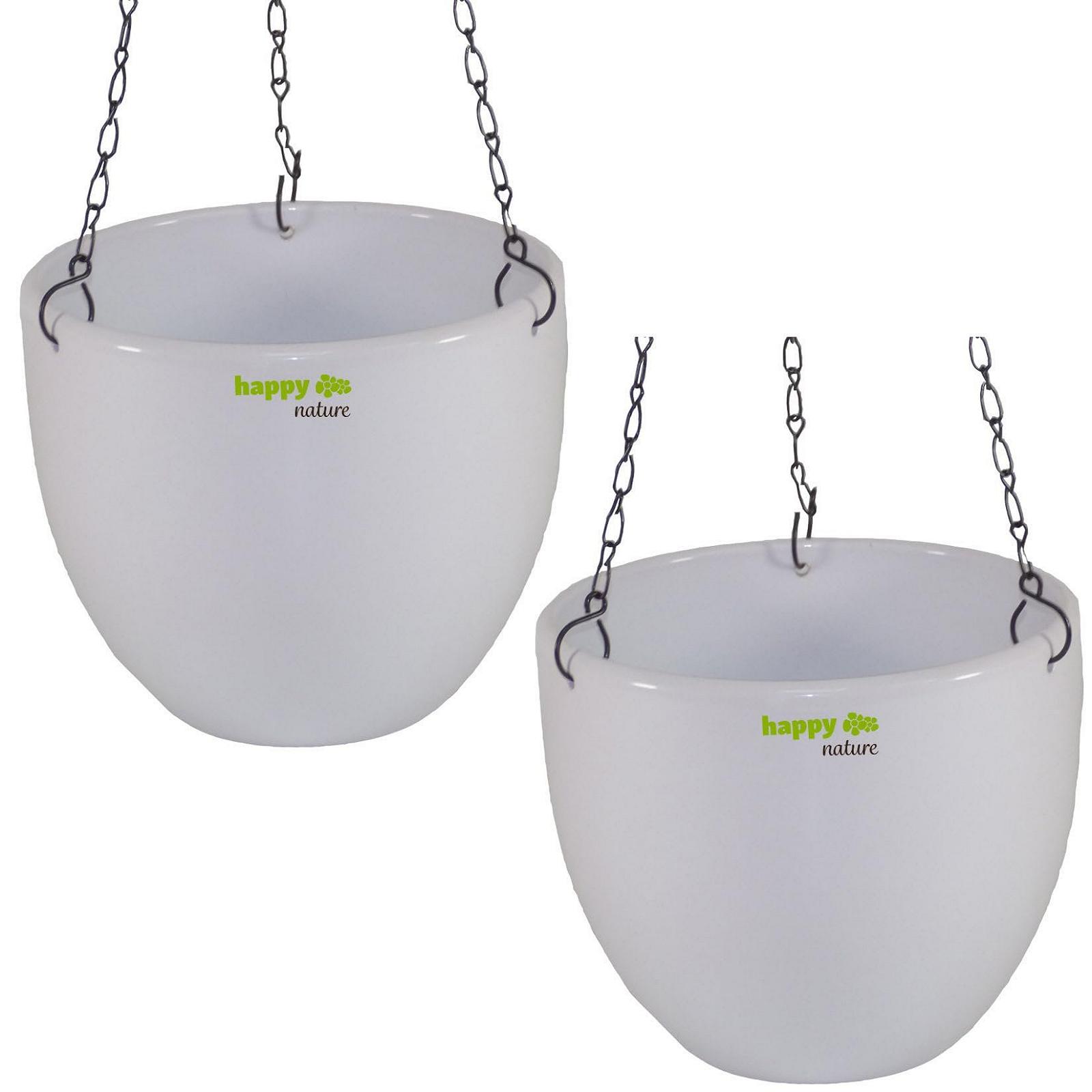 Підвісні кошики happy nature Venus 13/12 керамічні 17.5 х 15 см Білий, фото №1