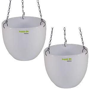 Підвісні кошики happy nature Venus 13/12 керамічні 17.5 х 15 см Білий - Фото 1