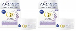 Денний крем NIVEA Q10 Без ароматизаторів SPF 15 Зміцнювальний з екстрактом солодки для чутливої шкіри Заспокійливий проти зморщок 50 мл (2 шт. в упаковці) - Фото 1