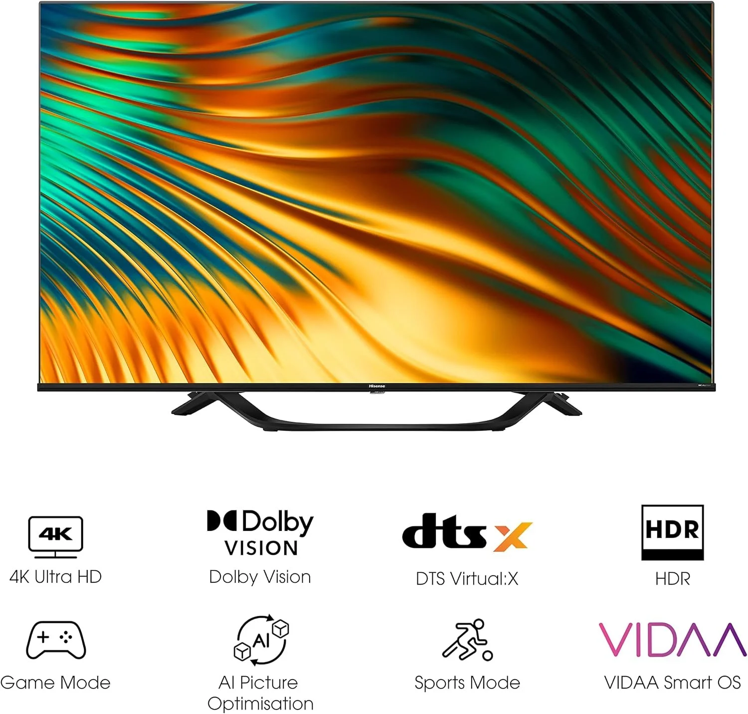 Телевізор 43" Hisense 43A67H / 4K Ultra HD / 60 Гц / VA / Smart TV / Wi-Fi / Bluetooth / T2 / Чорний, фото №2 Телевізор 43" Hisense 43A67H / 4K Ultra HD / 60 Гц / VA / Smart TV / Wi-Fi / Bluetooth / T2 / Чорний, фото №2