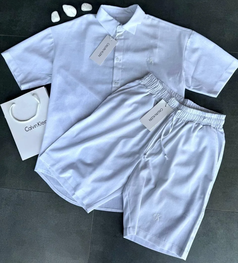 Чоловічий повсякденний костюм лляний Calvin Klein білий, фото №1 Чоловічий повсякденний костюм лляний Calvin Klein білий, фото №1