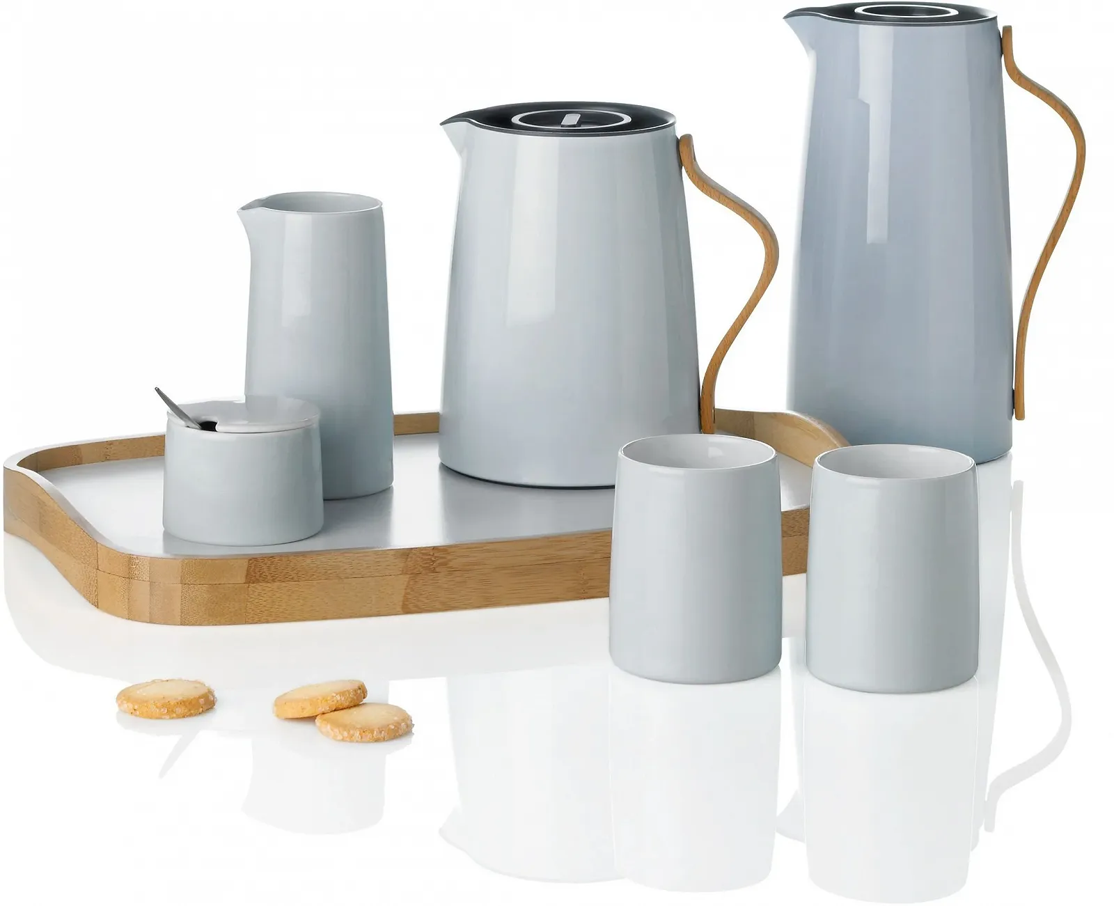 Вакуумний глечик для кави Stelton Emma 1.2 л, нержавіюча сталь/бук/ABS-пластик, синій, фото №4