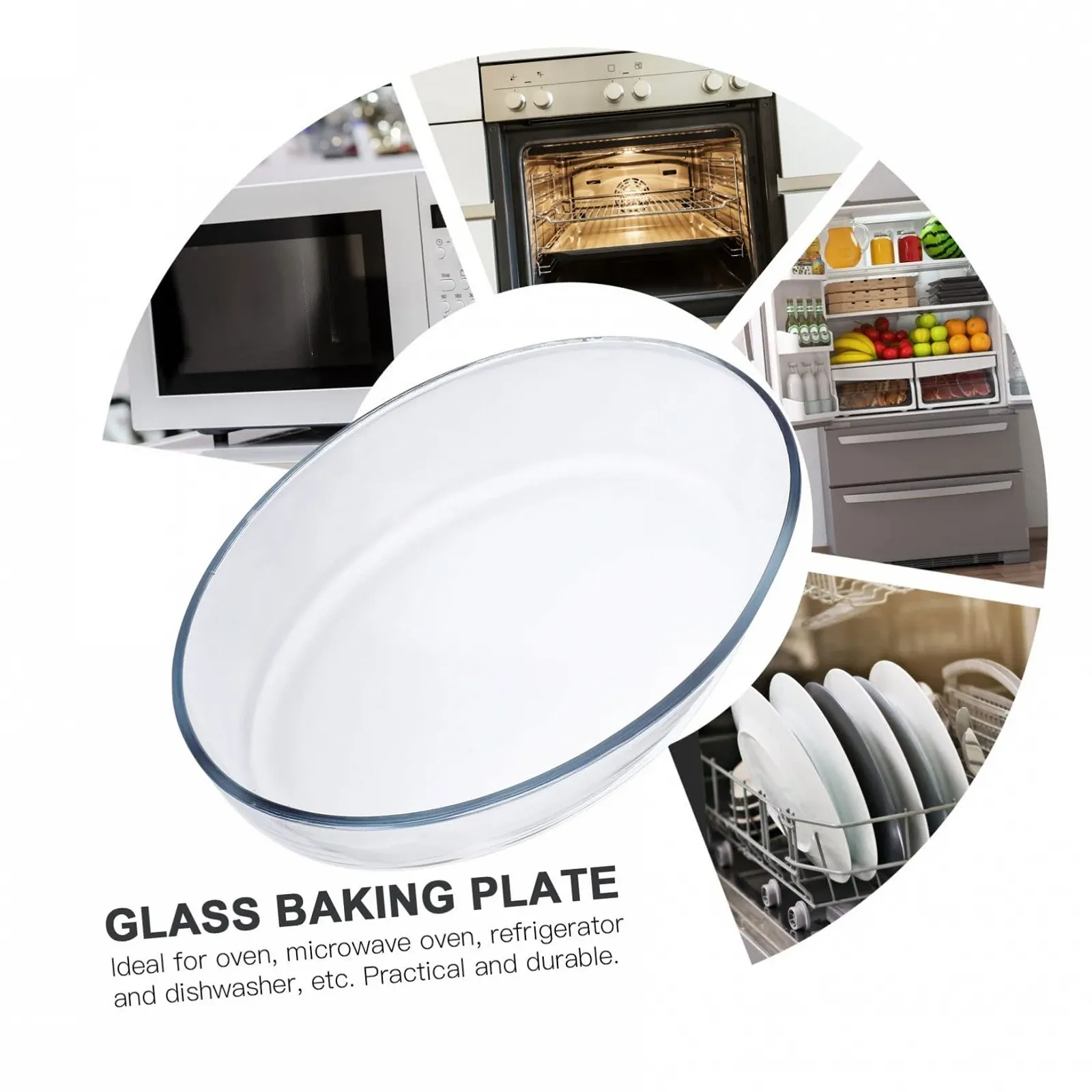 Форма для запікання Heat Resistant Glass 1,6 л овальна з гладкими краями Crystal Clear, фото №9