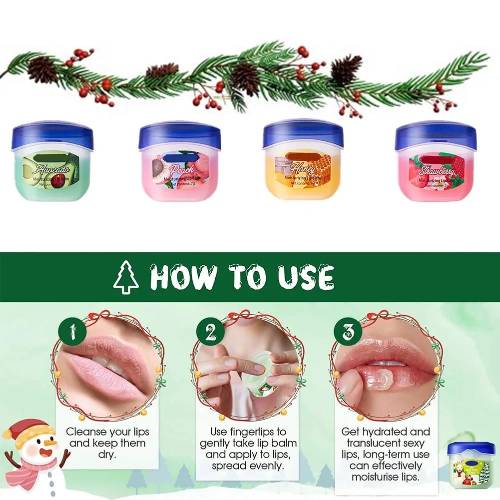 Набор Крем для рук Бальзам для губ, Рождественский набор крема для рук, Рождественский набор для увлажнения и восстановления рук Крем для рук Помада, 4 x Кремы для рук + 4 x Бальзамы для губ, Рождественские подарки для женщин и мужчин, фото №6