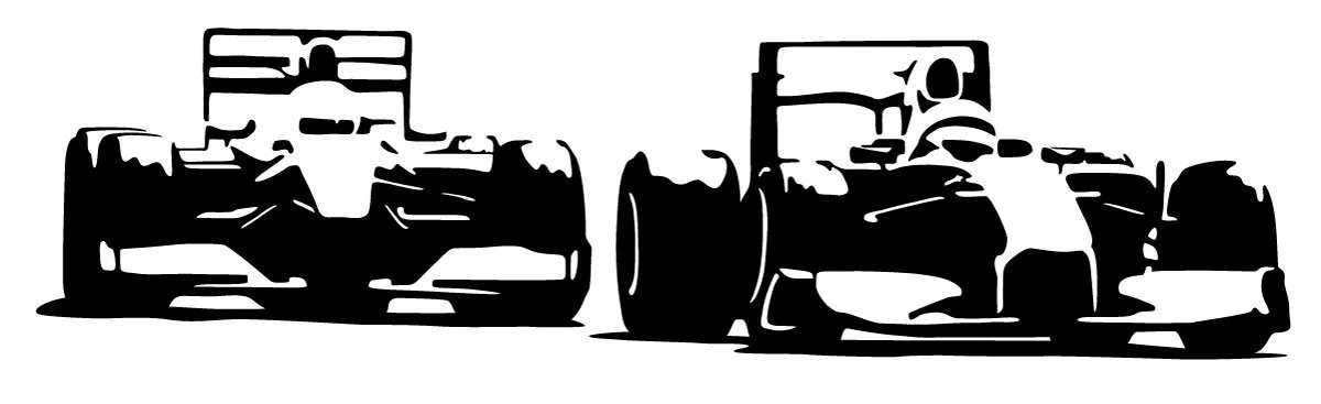 Наклейка на стену виниловая racing car Formel 1 #97B черная 120 см x 32 см, фото №1