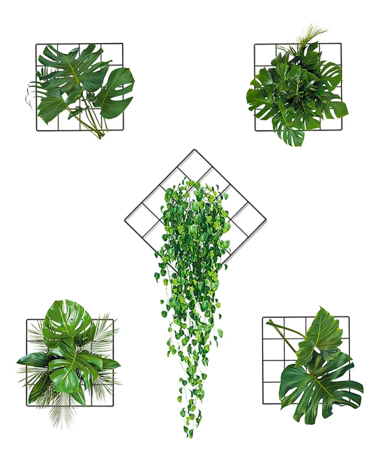 Наклейки на стіну Набір 2 шт. Водостійкі 3D Зелені рослини, фото №1