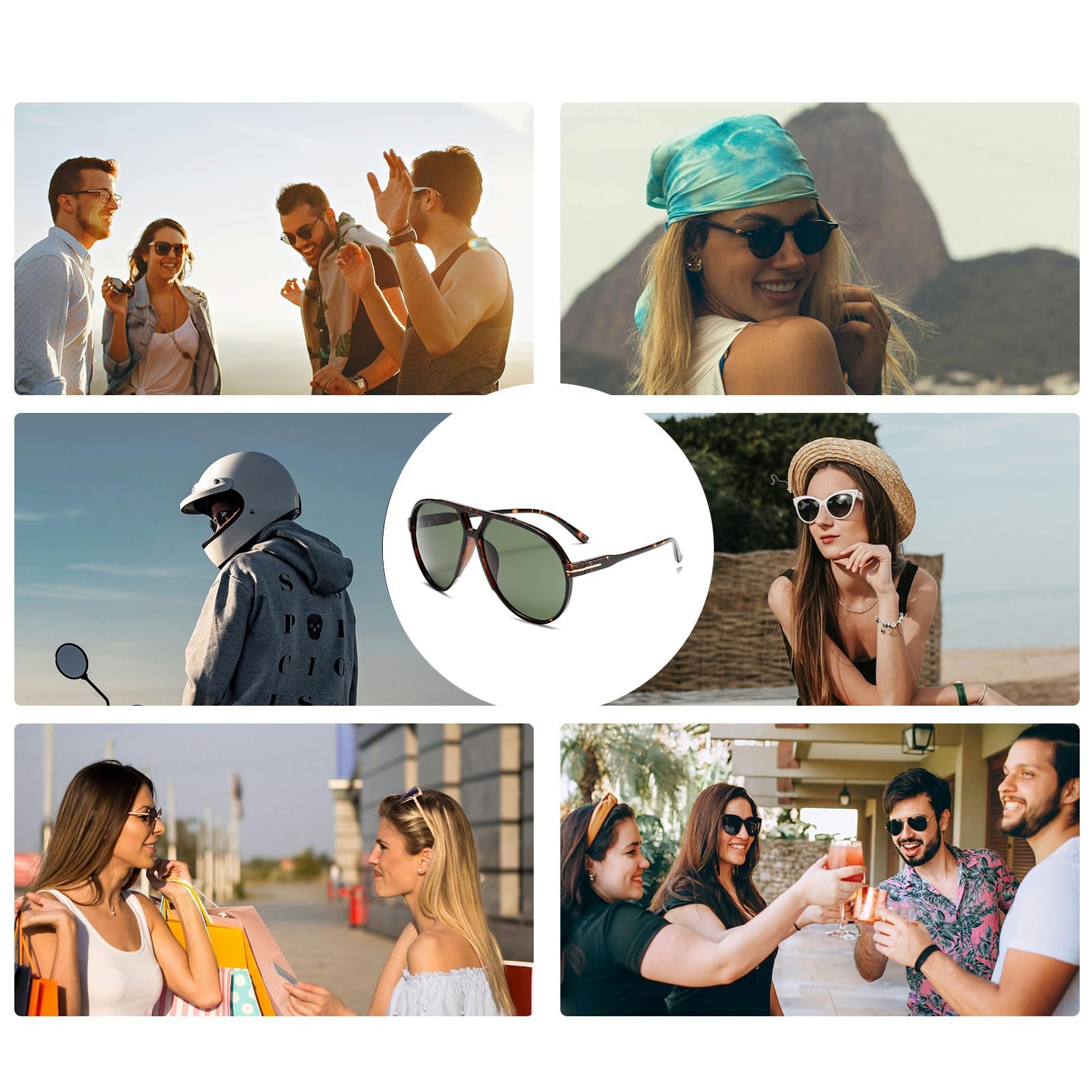 Сонцезахисні окуляри Авіатори YAMEIZE Ретро 70-х Великі Вінтажні Квадратні Подвійний міст Захист UV400, фото №5