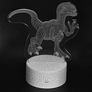 Светильник Haofy Kindernachtlicht Динозавр 3D-эффект RGB цветной с регулировкой яркости сенсорное управление с пультом ДУ - Фото 1