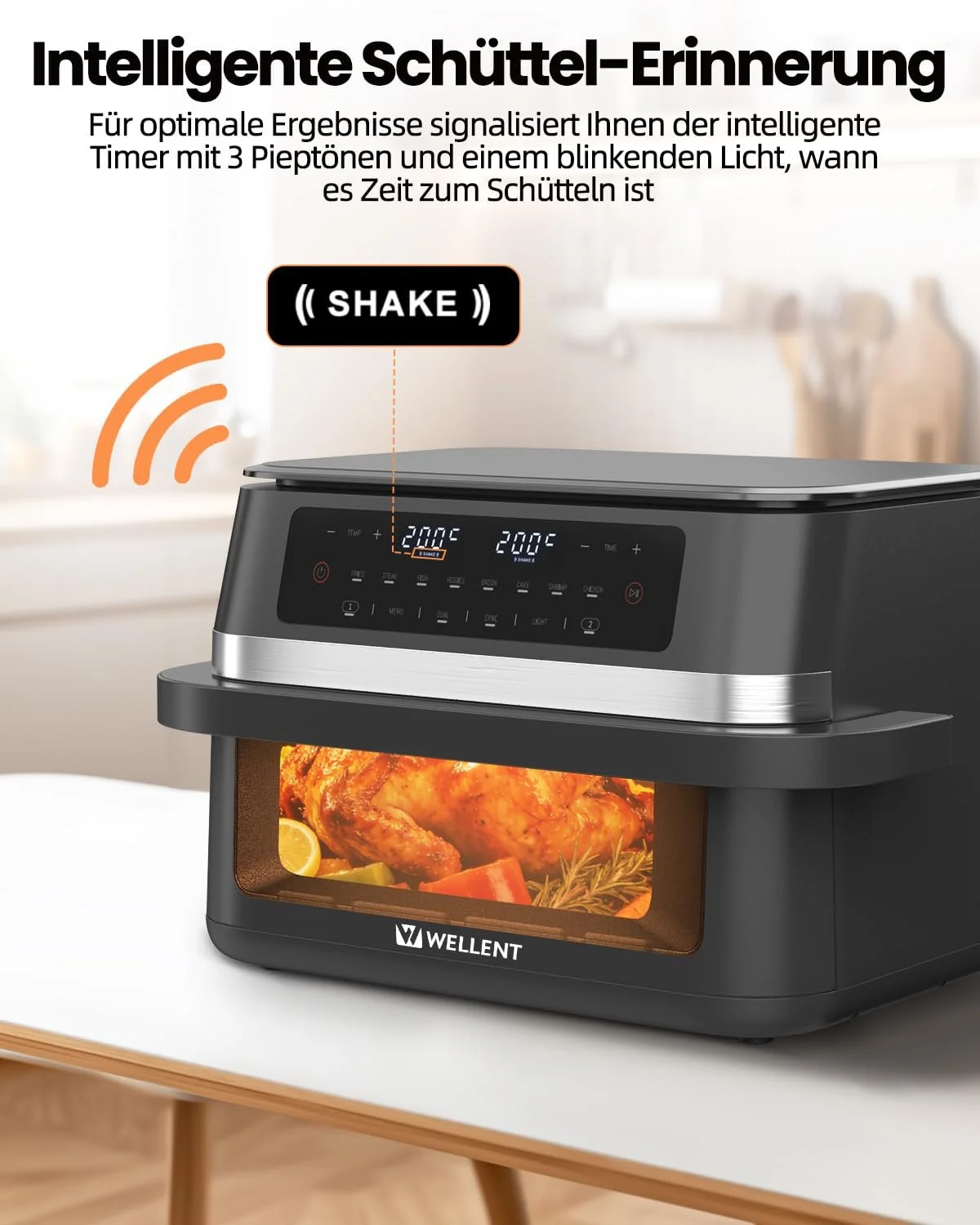 Мультипечь WELLENT XXL 12 л 2950 Вт Dual Zone 8-в-1 Смотровое окно Sync Function, фото №6