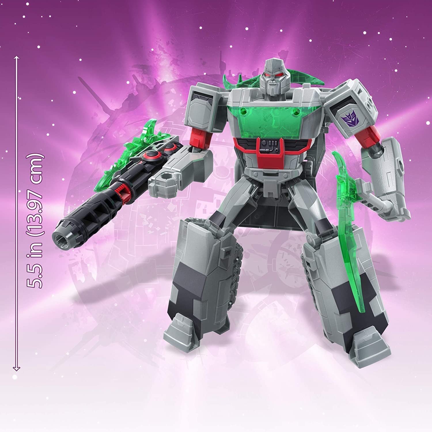 Фігурка Megatron Transformers Cyberverse Adventures Battle Call Trooper Class, Енергетичне підсвічування, E8378, багатоколірний, фото №5