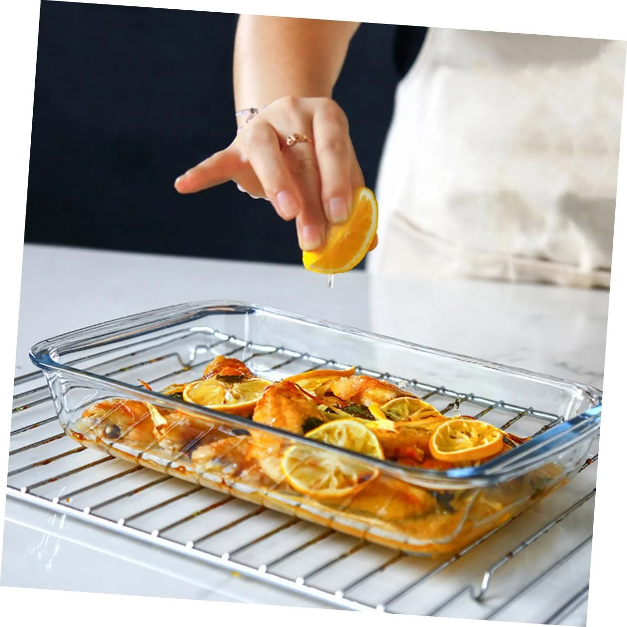 Форма для випікання Garneck скляна термостійка з подвійними ручками для духовки та мікрохвильової печі, фото №9