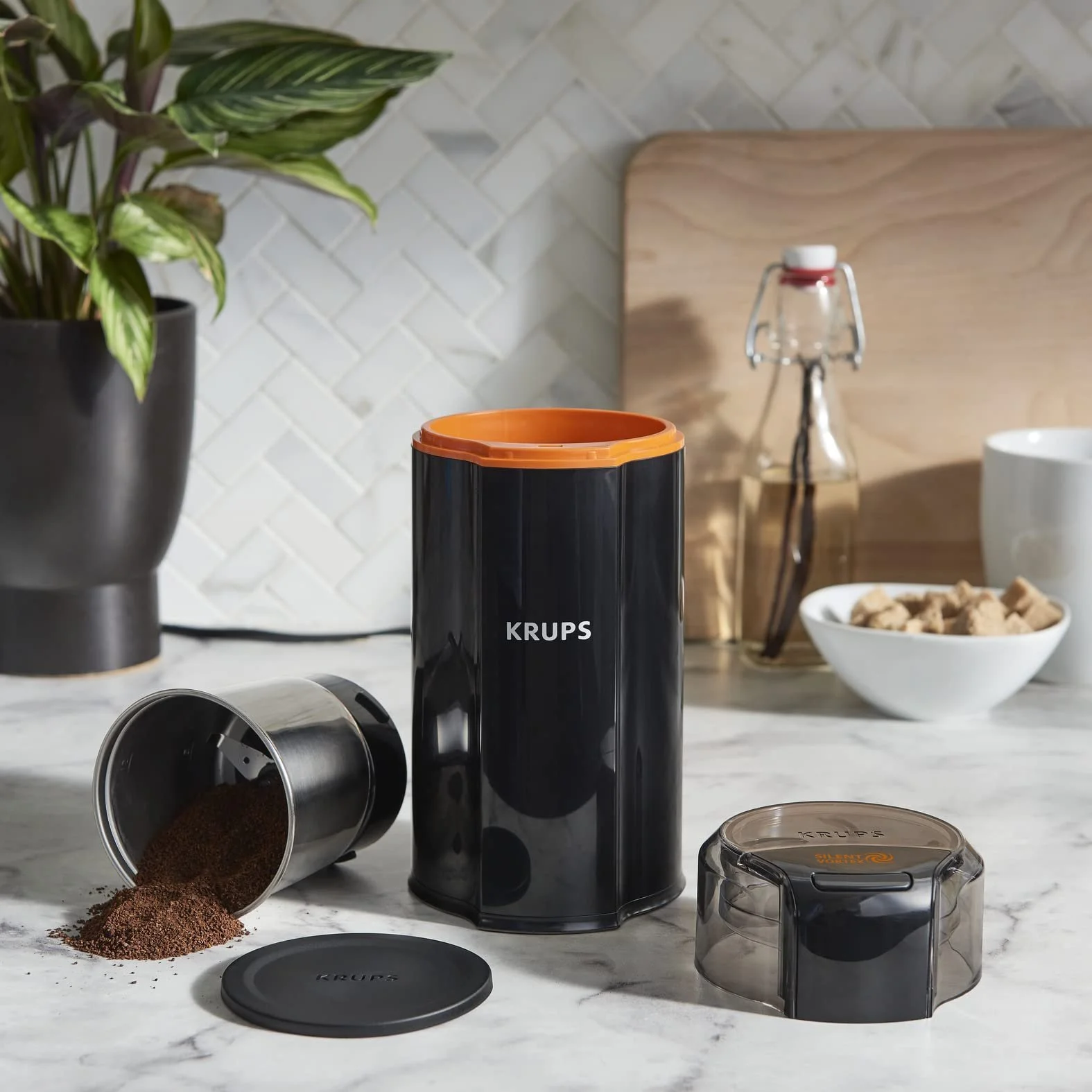 Електрична кавомолка Krups Silent Vortex GX3328, чорна, фото №9