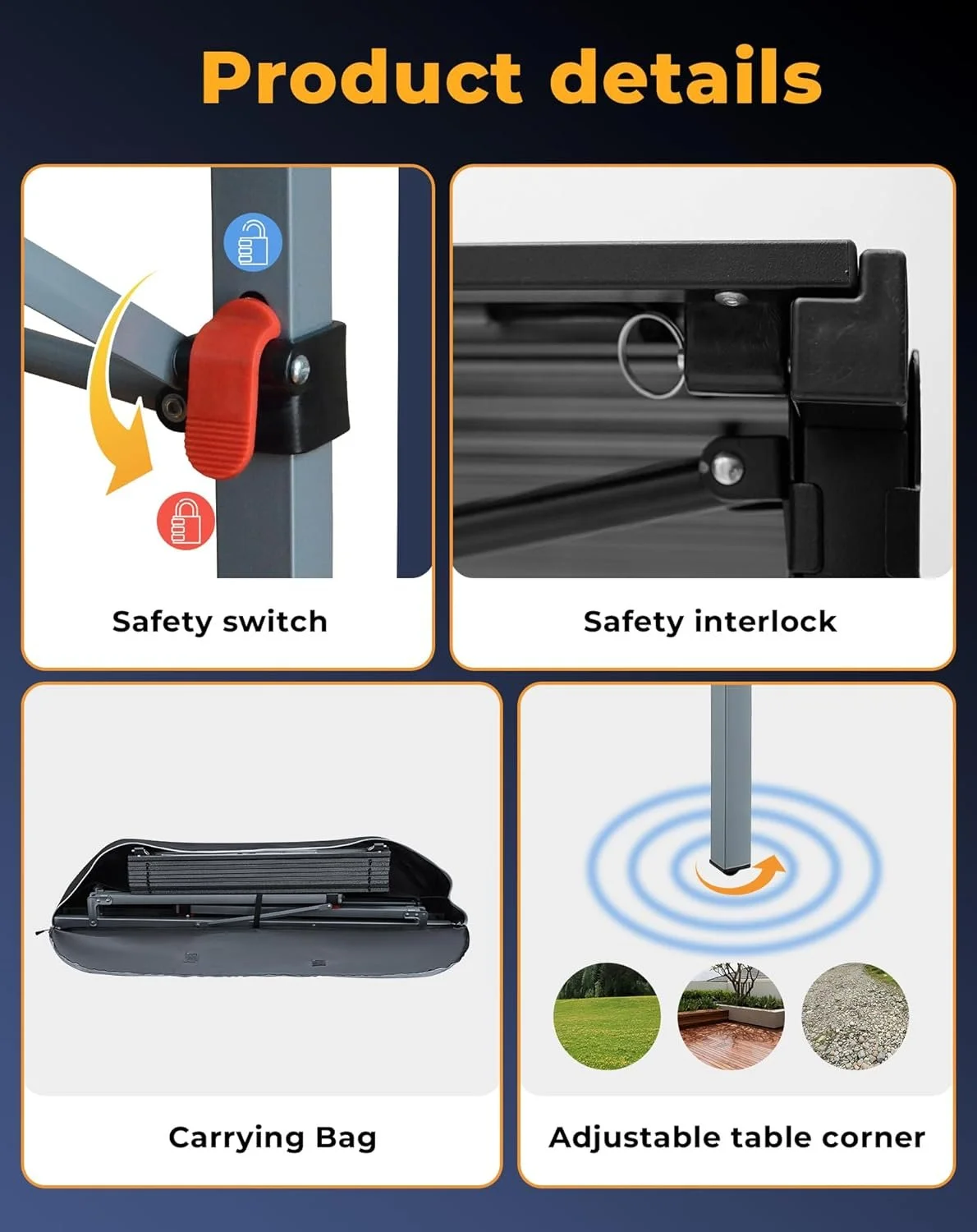 Складаний кемпінговий стіл KingCamp KC3866 Silver Black, фото №4