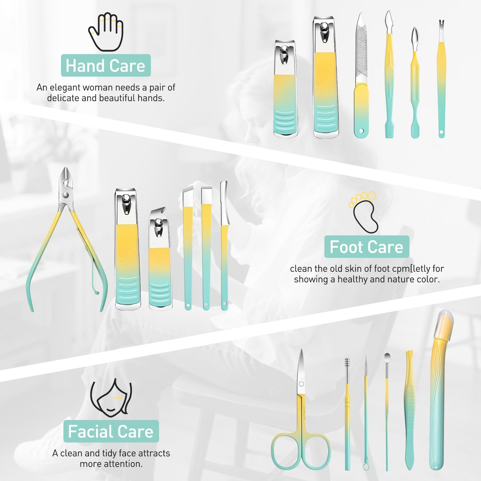 Набір для манікюру Unusverum, 18 предметів, фото №2 Набір для манікюру Unusverum, 18 предметів, фото №2