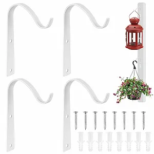 Держатели для подвесных корзин 4 шт. настенные железные крючки для вазонов и фонарей - Фото 1