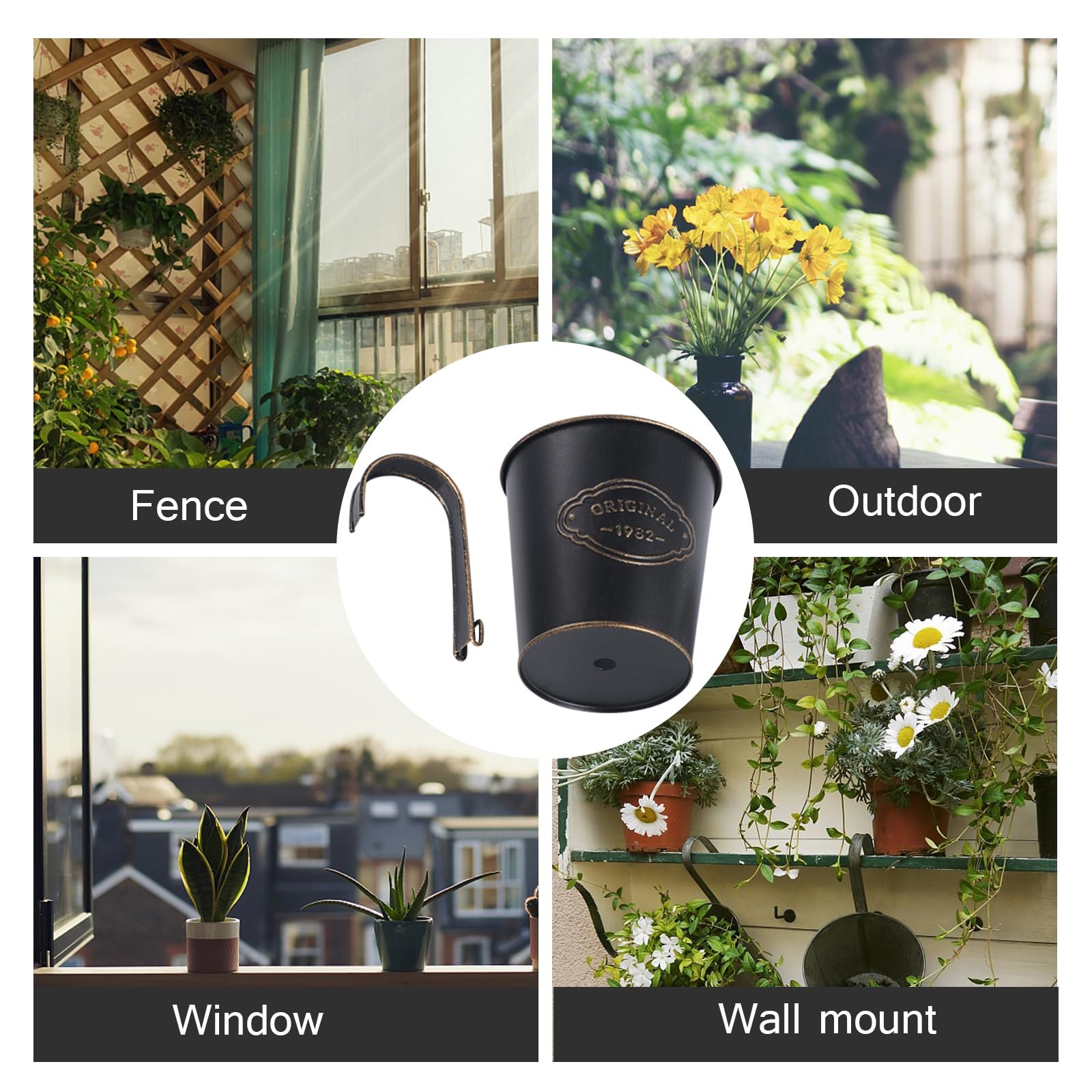 Підвісні квіткові горщики Набір з 10 шт. Металеві Ретро-стиль, фото №4