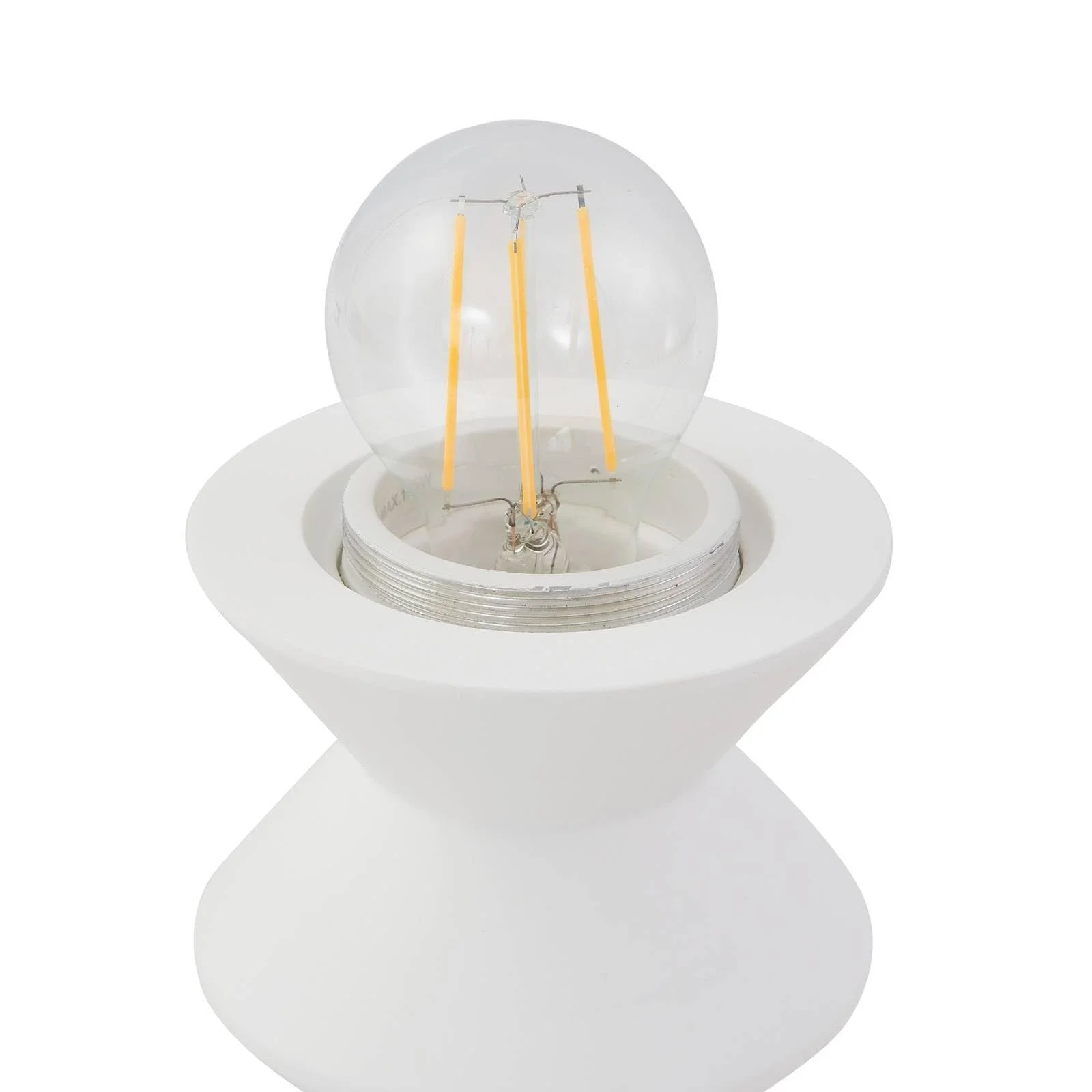 Настільна лампа Lindby Nielson 1xE27 Гіпс/Глина Білий, фото №9