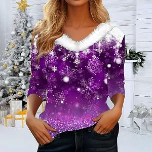 Жіночий Светр LIANGTUOHAI Різдвяний Merry Christmas Вільний synthetic.ua - Фото 1