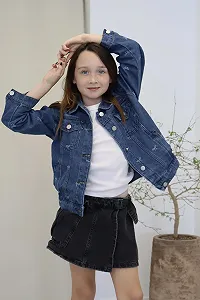 Джинсовая куртка Rolanko для девочек, базовая джинсовая куртка, джинсовая рубашка на пуговицах synthetic.ua - Фото 1