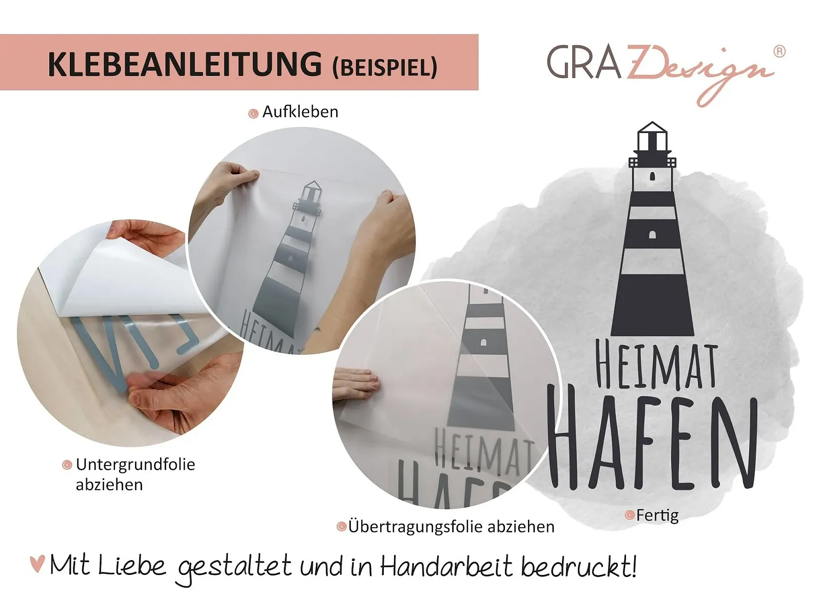 Наклейка на стену GRAZDesign Sei du selbst 60 x 50 см Light Blue, фото №4