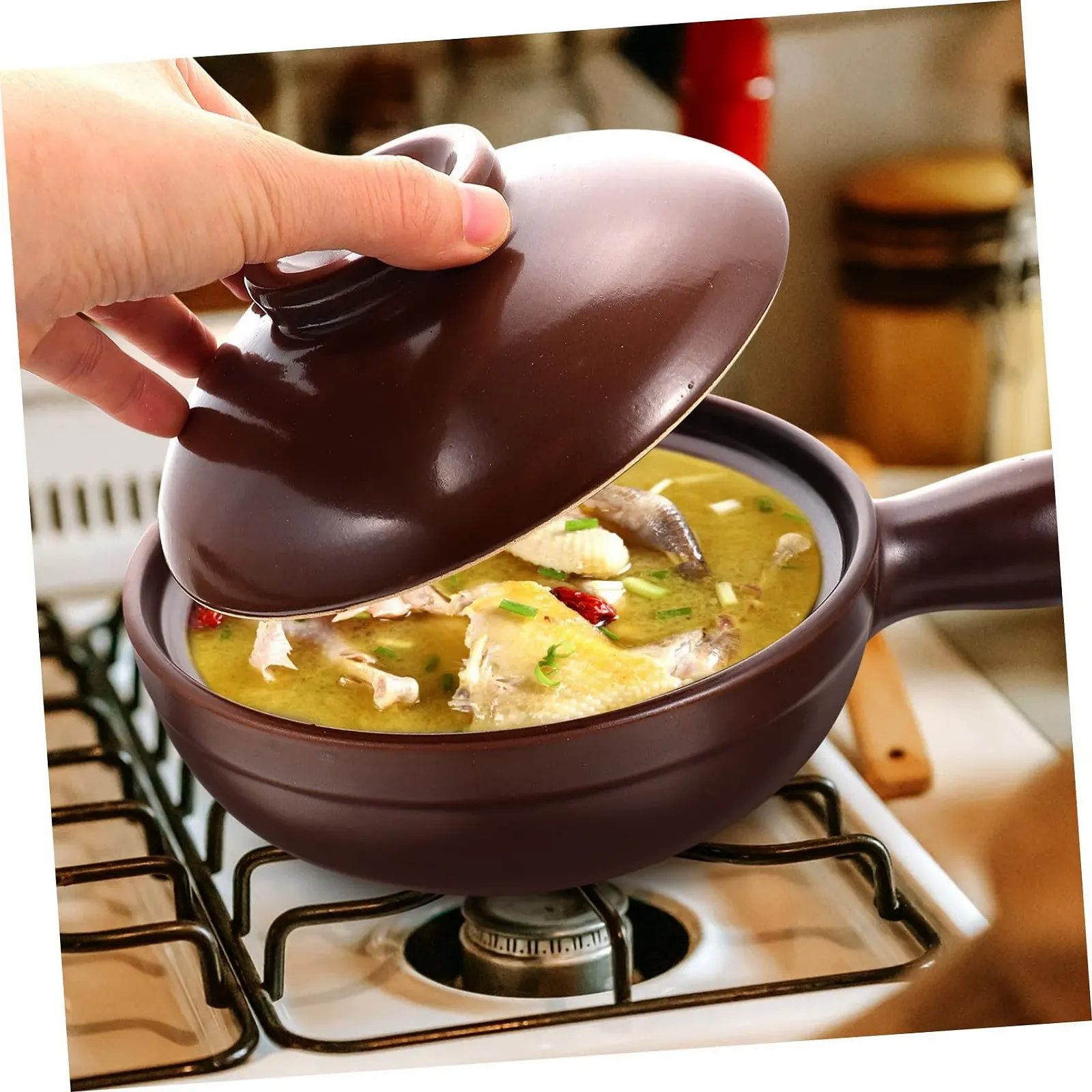 Керамічний ківш з ручкою жаростійкий антипригарний, фото №3