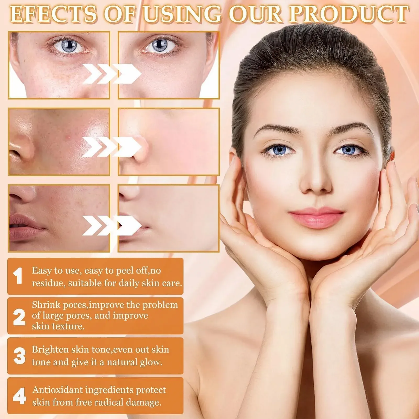 Маска Гелева Вітамін С, Глиняна (Пакування 6 шт.), фото №6